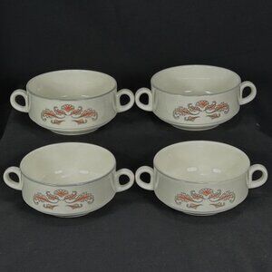 4 Royal Doulton CAPITAL Hotel Ware double handle soup bowls